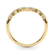 Chevron Cluster Half Eternity Ring in Gold & Platinum