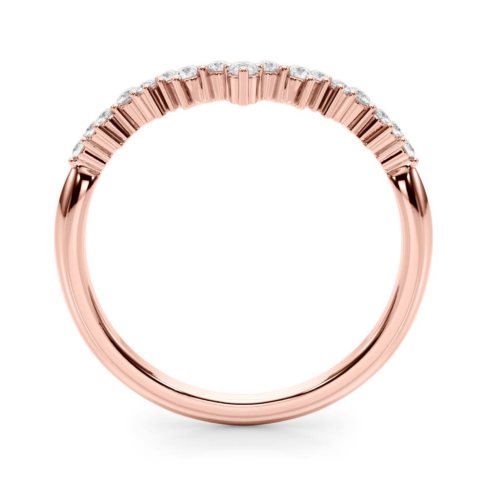 Chevron Cluster Half Eternity Ring in Gold & Platinum