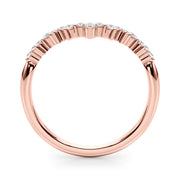 Chevron Cluster Half Eternity Ring in Gold & Platinum
