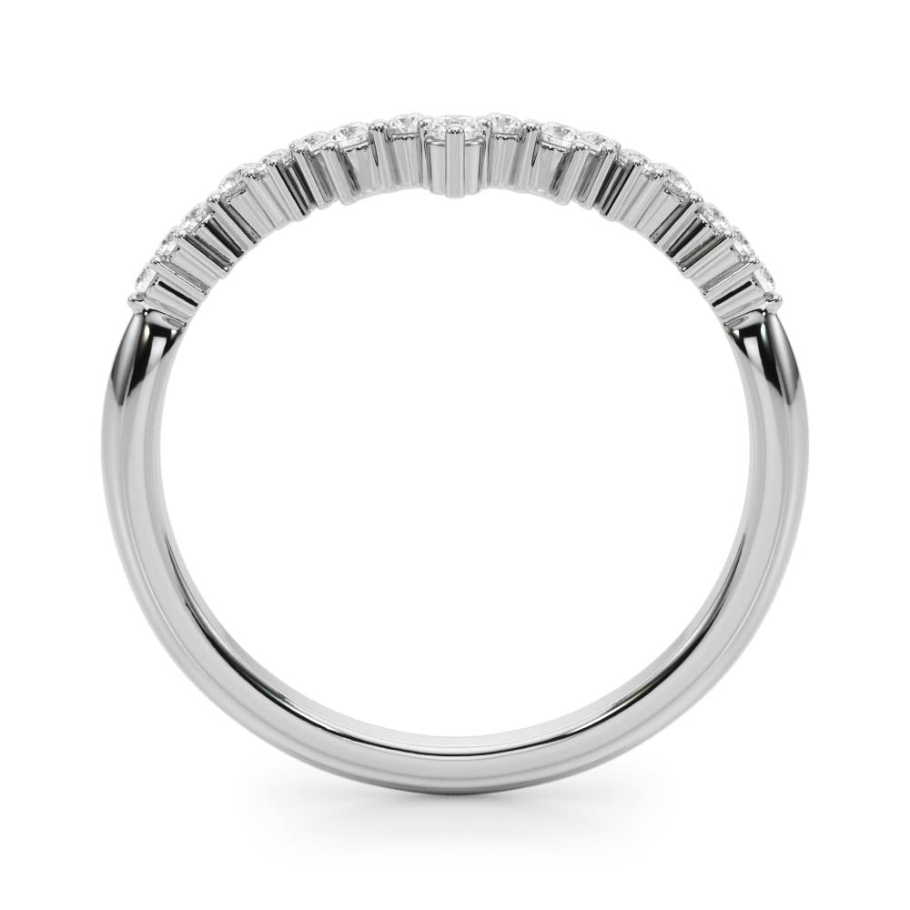 Chevron Cluster Half Eternity Ring in Gold & Platinum