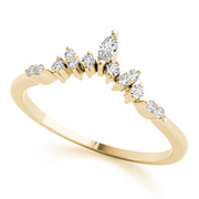 Chevron Marquise Half Eternity Ring in 10K/14K gold and platinum with certified lab-grown or natural diamonds