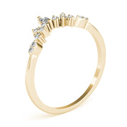 Chevron Marquise Half Eternity Ring in Gold & Platinum
