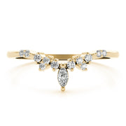 Chevron Marquise Half Eternity Ring in Gold & Platinum