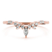Chevron Marquise Half Eternity Ring in Gold & Platinum