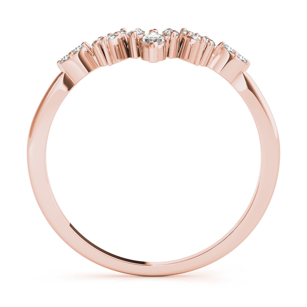 Chevron Marquise Half Eternity Ring in Gold & Platinum
