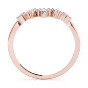 Chevron Marquise Half Eternity Ring in Gold & Platinum