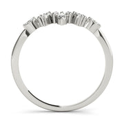 Chevron Marquise Half Eternity Ring in Gold & Platinum