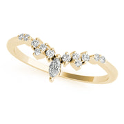 Chevron Marquise Half Eternity Ring in Gold & Platinum