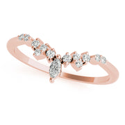 Chevron Marquise Half Eternity Ring in Gold & Platinum