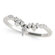Chevron Marquise Half Eternity Ring in Gold & Platinum