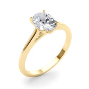 Noble Solitaire Oval Diamond Engagement Ring in 10K/14K gold and platinum with certified lab-grown or natural diamonds
