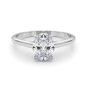 Noble Solitaire Oval Diamond Engagement Ring in 10K/14K gold and platinum with certified lab-grown or natural diamonds