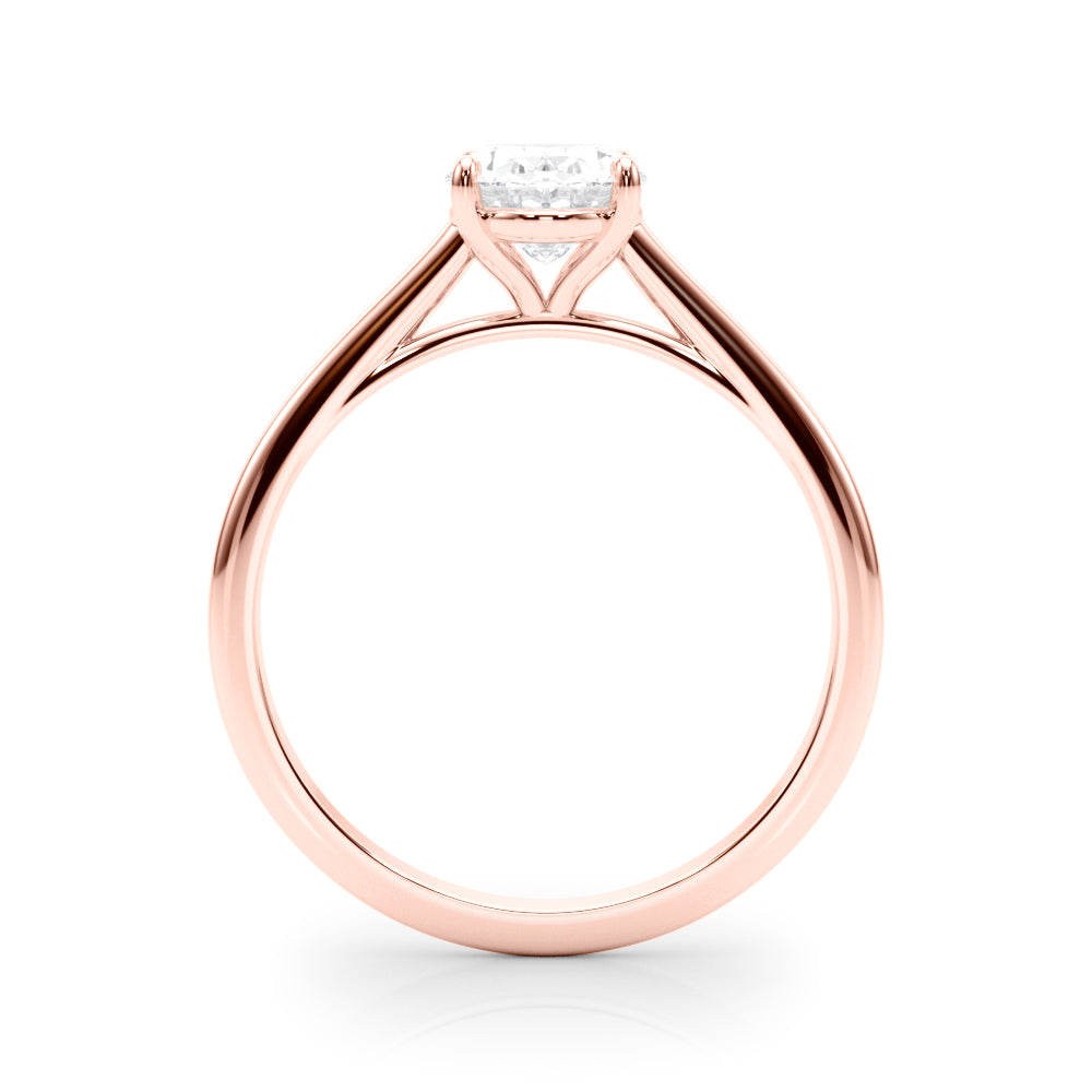 Noble Solitaire Oval Diamond Engagement Ring in 10K/14K gold and platinum with certified lab-grown or natural diamonds