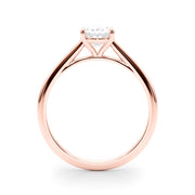 Noble Solitaire Oval Diamond Engagement Ring in 10K/14K gold and platinum with certified lab-grown or natural diamonds