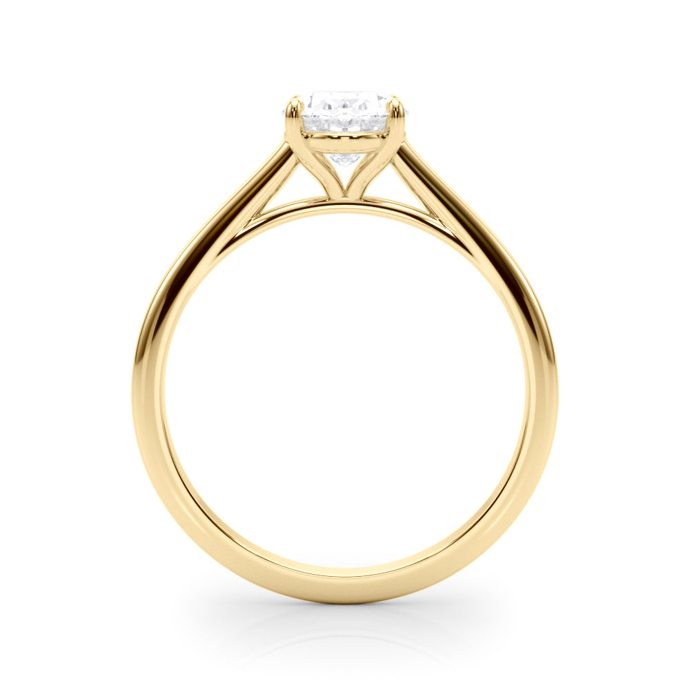 Noble Solitaire Oval Diamond Engagement Ring in 10K/14K gold and platinum with certified lab-grown or natural diamonds