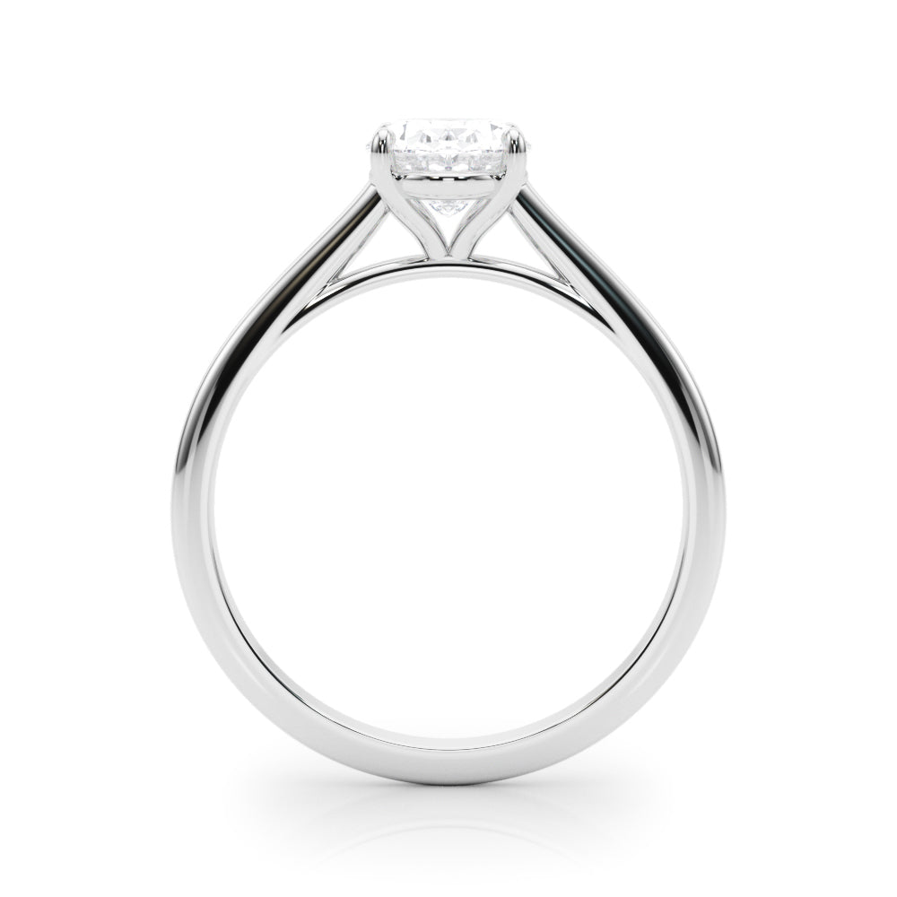 Noble Solitaire Oval Diamond Engagement Ring in 10K/14K gold and platinum with certified lab-grown or natural diamonds