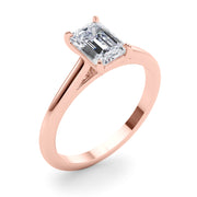 Classic Solitaire Cut Emerald Diamond Engagement Ring in 10K/14K gold and platinum with certified lab-grown or natural diamonds