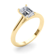 Classic Solitaire Cut Emerald Diamond Engagement Ring in 10K/14K gold and platinum with certified lab-grown or natural diamonds