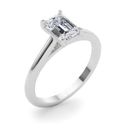 Classic Solitaire Cut Emerald Diamond Engagement Ring in 10K/14K gold and platinum with certified lab-grown or natural diamonds