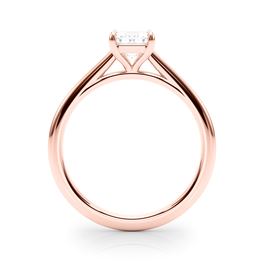 Classic Solitaire Cut Emerald Diamond Engagement Ring in 10K/14K gold and platinum with certified lab-grown or natural diamonds