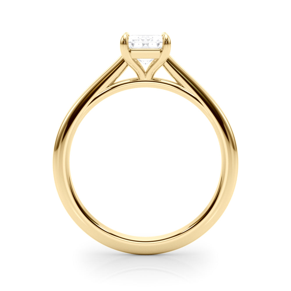 Classic Solitaire Cut Emerald Diamond Engagement Ring in 10K/14K gold and platinum with certified lab-grown or natural diamonds