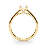 Classic Solitaire Cut Emerald Diamond Engagement Ring in 10K/14K gold and platinum with certified lab-grown or natural diamonds