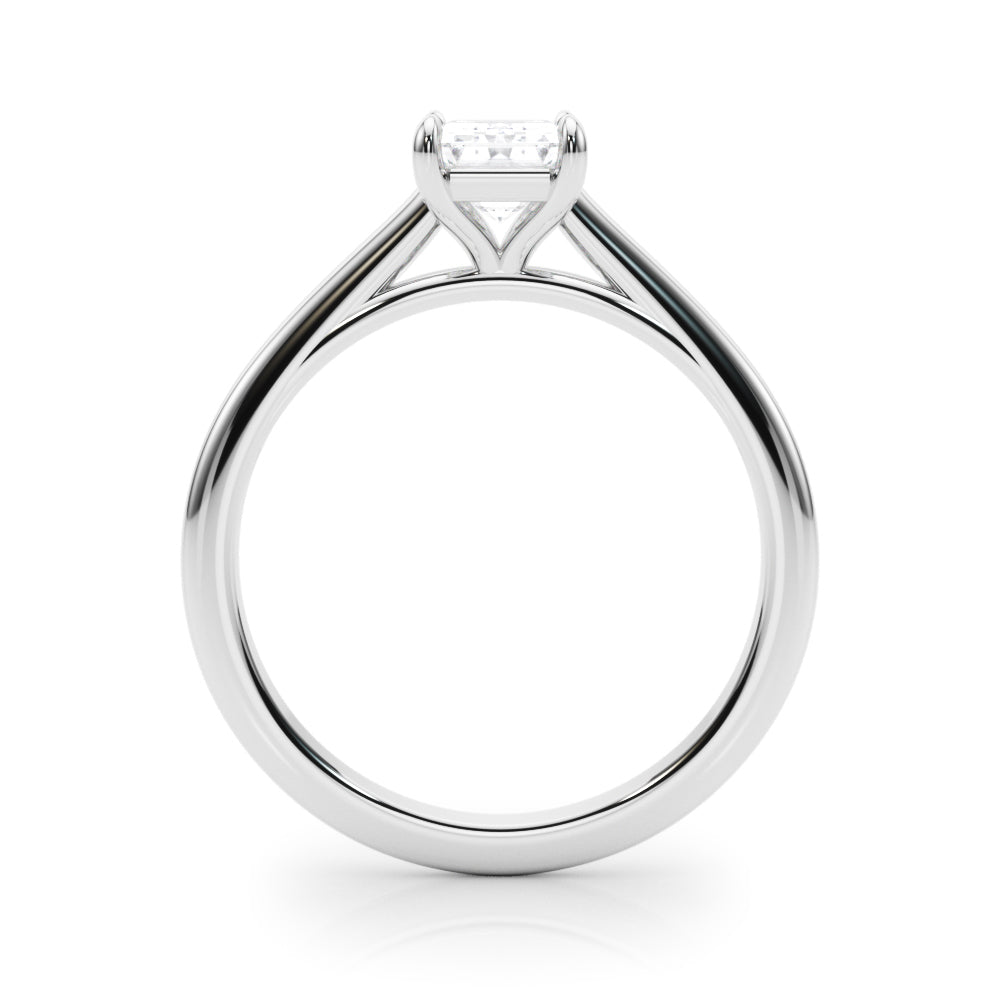 Classic Solitaire Cut Emerald Diamond Engagement Ring in 10K/14K gold and platinum with certified lab-grown or natural diamonds