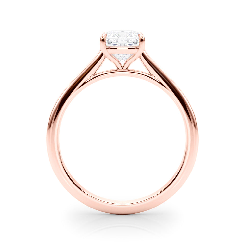 Timeless Solitaire Cushion Diamond Engagement Ring in 10K/14K gold and platinum with certified lab-grown or natural diamonds