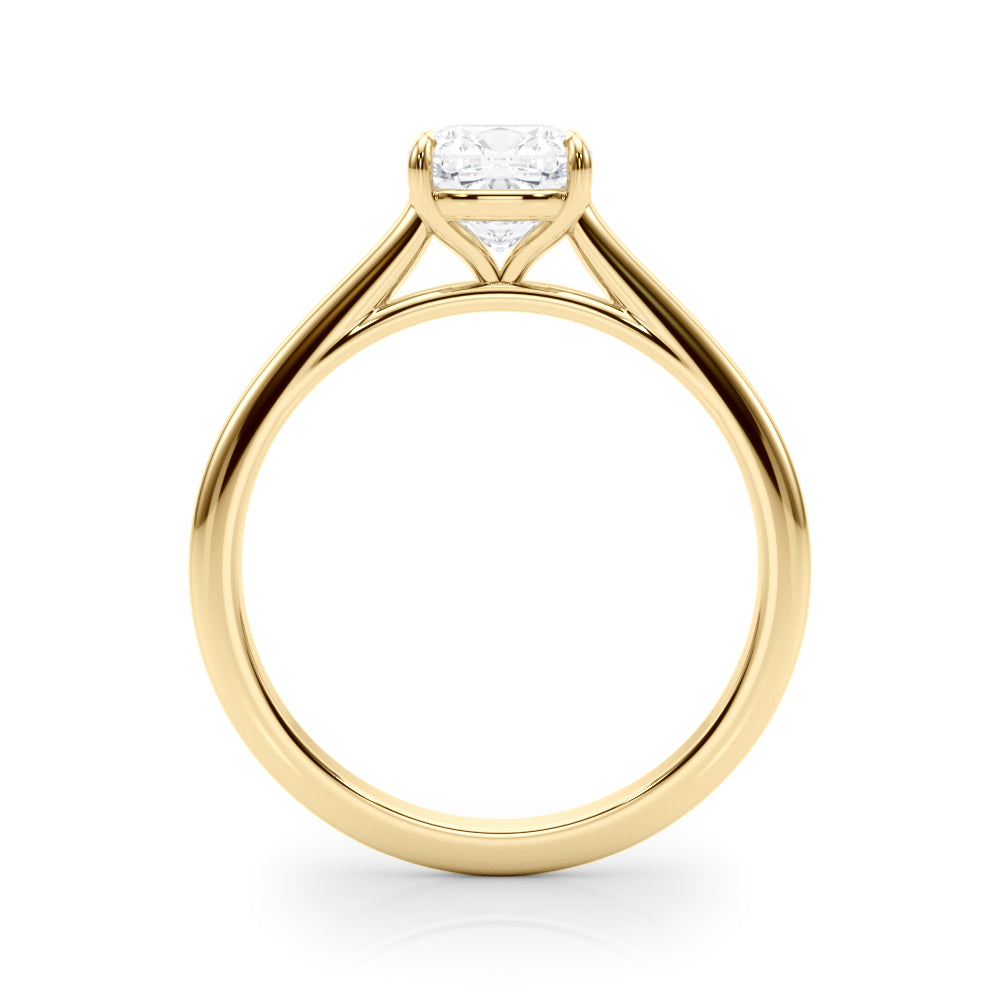 Timeless Solitaire Cushion Diamond Engagement Ring in 10K/14K gold and platinum with certified lab-grown or natural diamonds