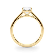 Timeless Solitaire Cushion Diamond Engagement Ring in 10K/14K gold and platinum with certified lab-grown or natural diamonds