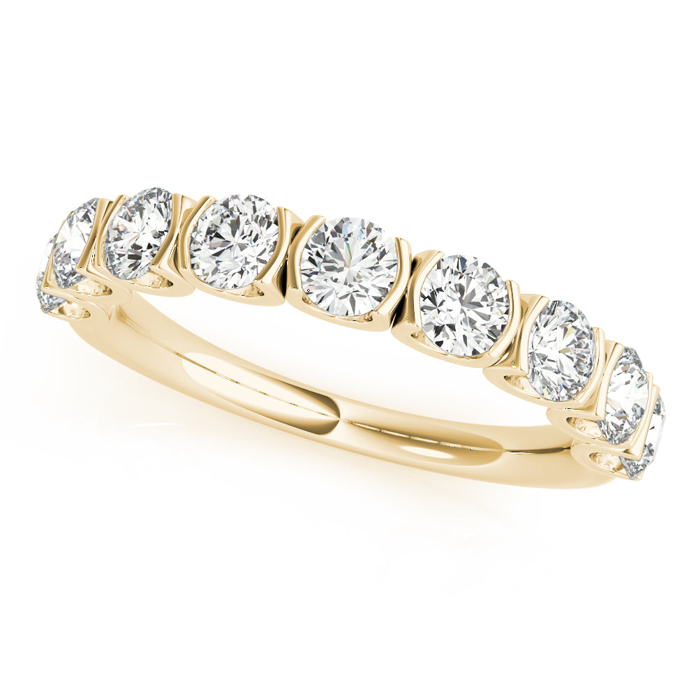 Bar Set U-Prong Half Eternity Ring in 10K/14K gold and platinum with certified lab-grown or natural diamonds