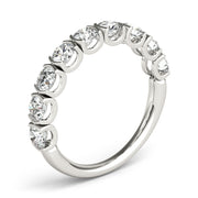 Bar Set U-Prong Half Eternity Ring in Gold & Platinum