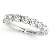 Bar Set U-Prong Half Eternity Ring in Gold & Platinum