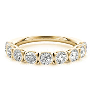 Bar Set U-Prong Half Eternity Ring in Gold & Platinum