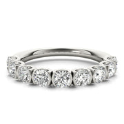 Bar Set U-Prong Half Eternity Ring in Gold & Platinum
