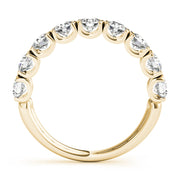 Bar Set U-Prong Half Eternity Ring in Gold & Platinum