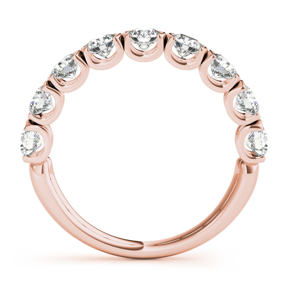 Bar Set U-Prong Half Eternity Ring in Gold & Platinum