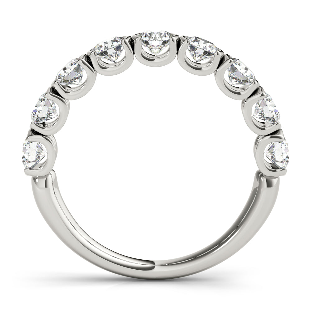 Bar Set U-Prong Half Eternity Ring in Gold & Platinum