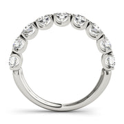 Bar Set U-Prong Half Eternity Ring in Gold & Platinum