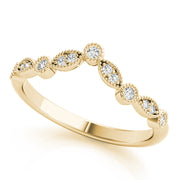 Diamond Chevron Half Eternity Ring in 10K/14K gold and platinum with certified lab-grown or natural diamonds