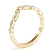 Diamond Chevron Half Eternity Ring in Gold & Platinum
