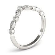 Diamond Chevron Half Eternity Ring in Gold & Platinum