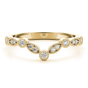 Diamond Chevron Half Eternity Ring in Gold & Platinum
