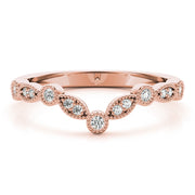 Diamond Chevron Half Eternity Ring in Gold & Platinum