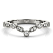 Diamond Chevron Half Eternity Ring in Gold & Platinum