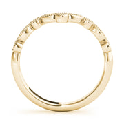 Diamond Chevron Half Eternity Ring in Gold & Platinum