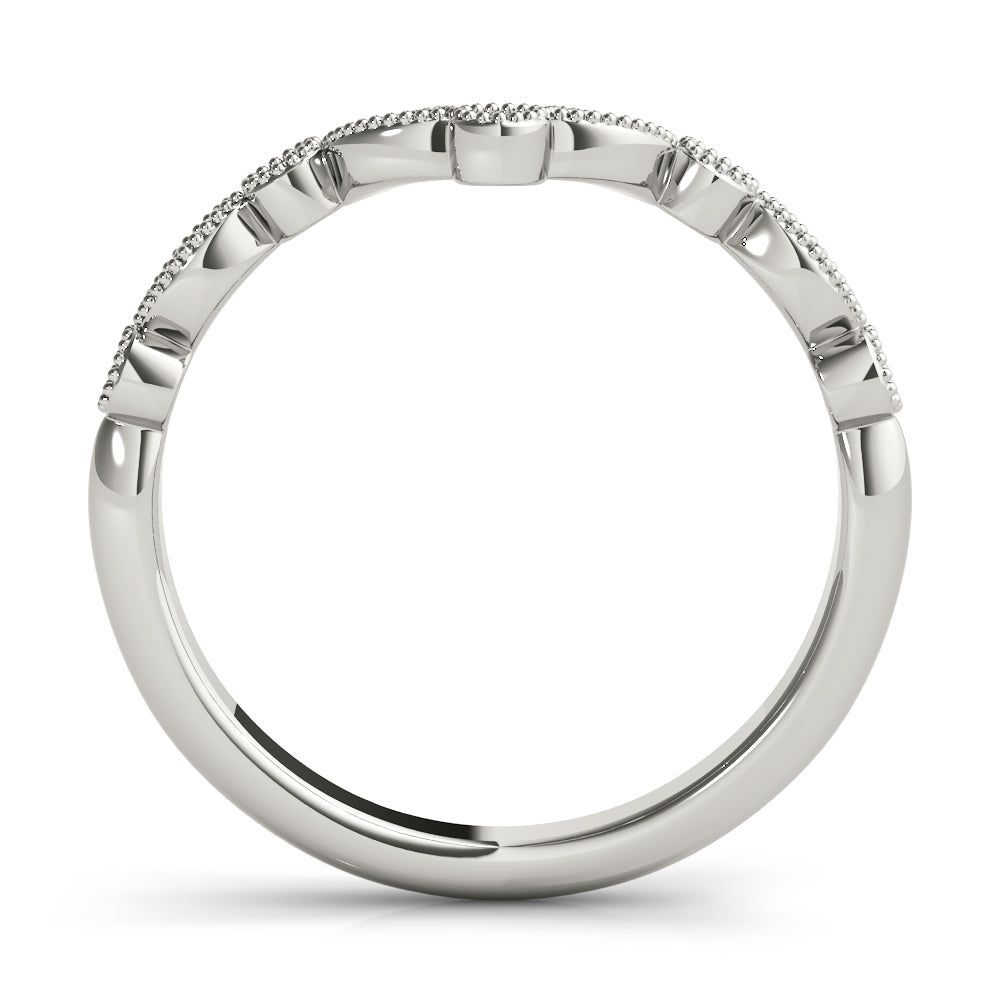 Diamond Chevron Half Eternity Ring in Gold & Platinum
