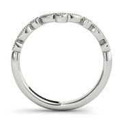Diamond Chevron Half Eternity Ring in Gold & Platinum