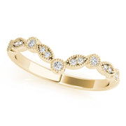 Diamond Chevron Half Eternity Ring in Gold & Platinum