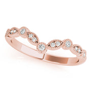 Diamond Chevron Half Eternity Ring in Gold & Platinum